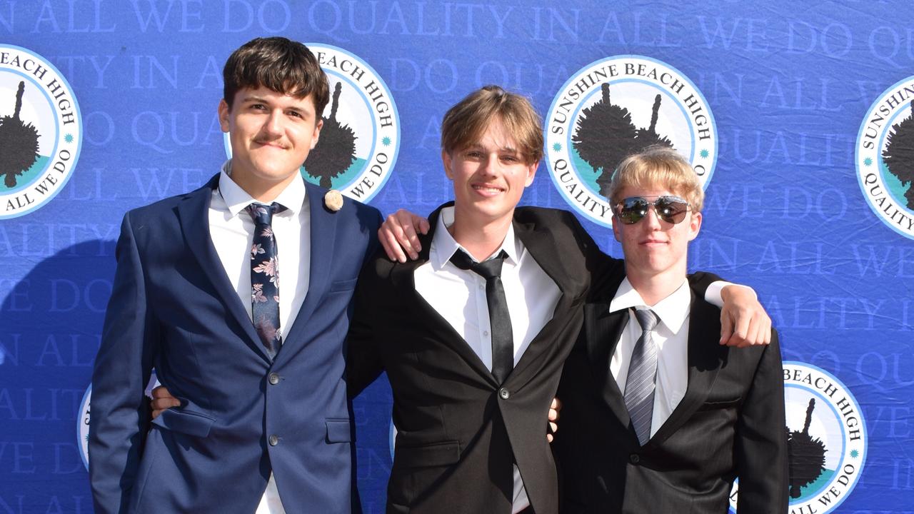 Max, Coopa and Brandon at the Sunshine Beach State High School formal 2024.