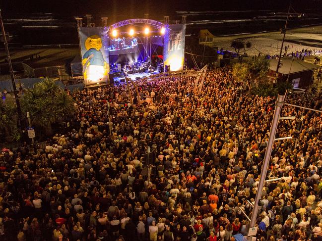 Saturday night’s all right — crowds in front of the Surfers Paradise LIVE Festival's main stage on Saturday night. Picture: Surfersparadise.com