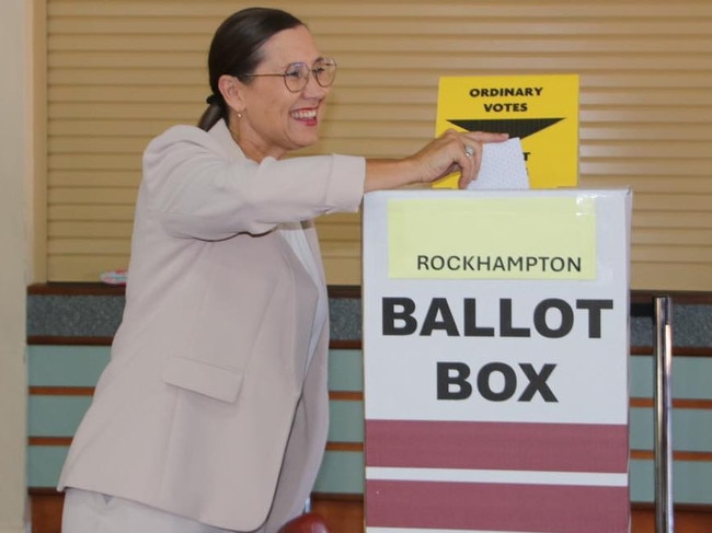 The LNP’s Donna Kirkland voting on election day at October 26, 2024. Contributed