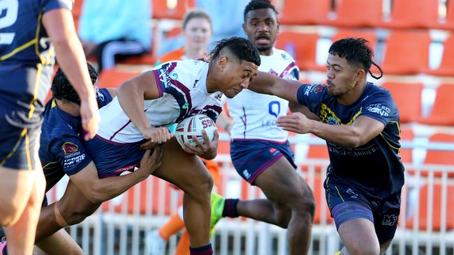 Langer Trophy Mabel Park SHS v Ipswich SHS (white shirt) K Su’a Coorparoo Thursday 13th July 2023 Picture David Clark