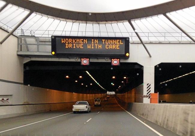 The Tugun Bypass tunnel was reduced to 80kmh for road works.Mikarla Marsden / Daily News. Picture: Mikarla Marsden