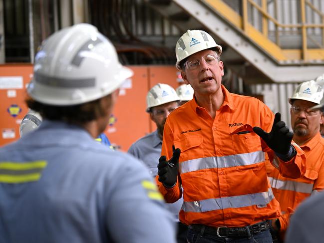 23/1/2023: Rio Tinto Chief Executive Jakob Stausholm, during a visit to the Boyne Aluminium smelter at Gladstone, QLD, Australia. Stausholm inspected the No.3 Pot Line at  the smelter. pic Lyndon Mechielsen