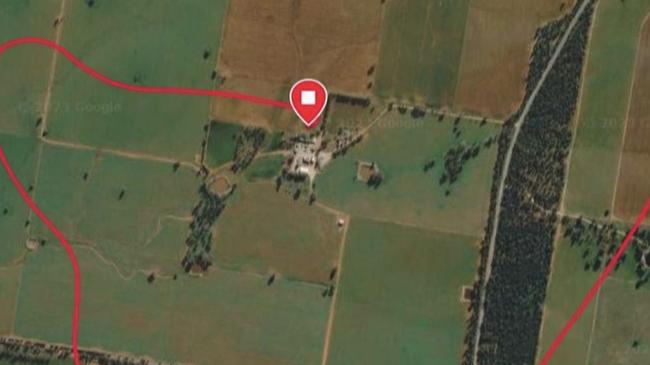 The map of where Mr Hargreaves had to fly in order to safely land on the paddock.