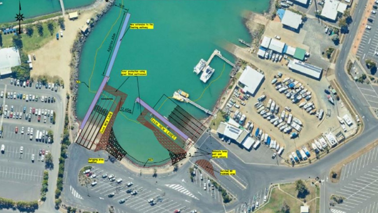 This concept plan shows proposed upgrades to Rosslyn Bay Harbour.