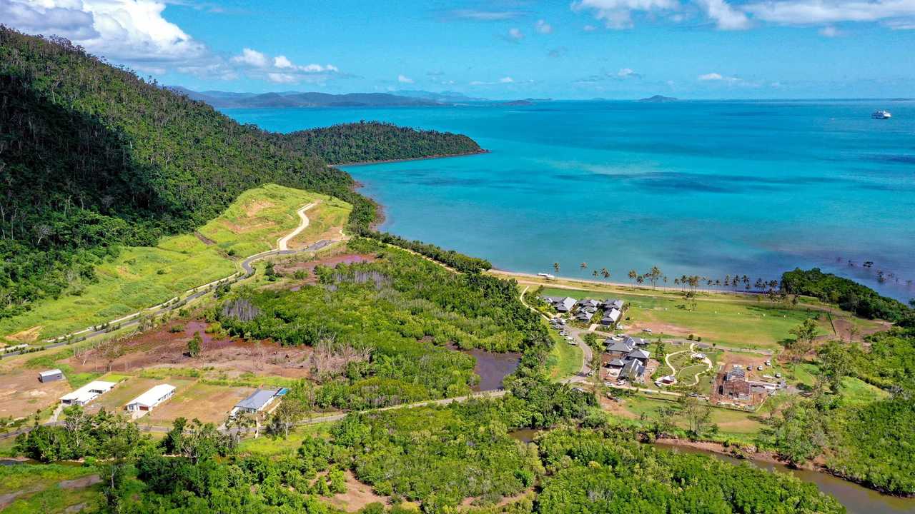 Aerial view of the location selected for the new Funnel Bay resort. Picture: Contributed