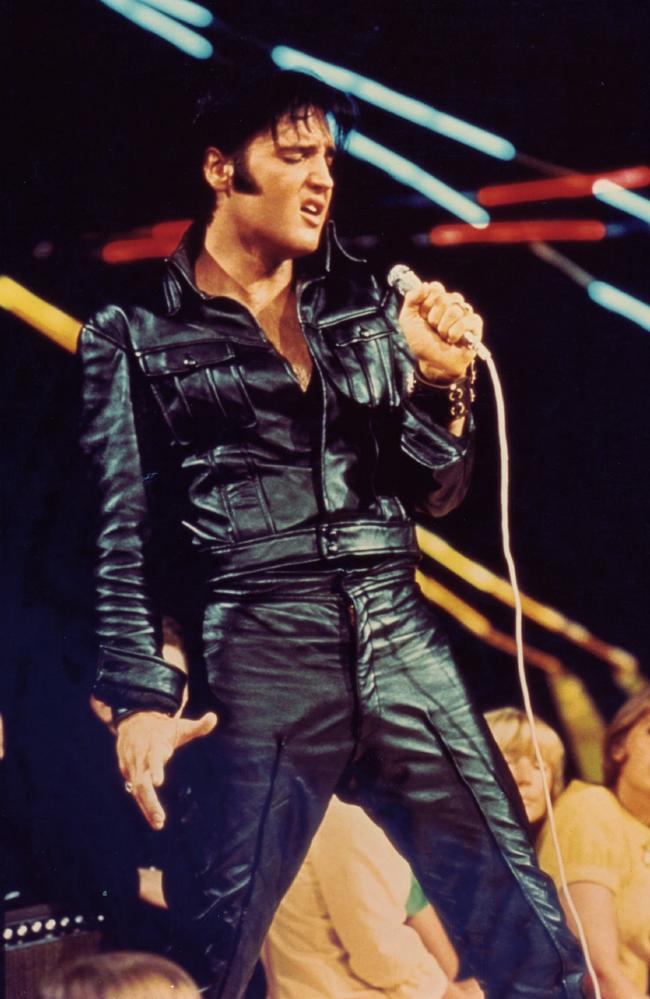 Elvis Presley performs. Elvis Presley Enterprises. Image supplied by Sony.