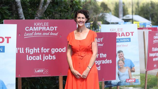 Labor Currumbin candidate Kaylee Campradt pictured at Elanora Community Centre. Picture: Nigel Hallett.