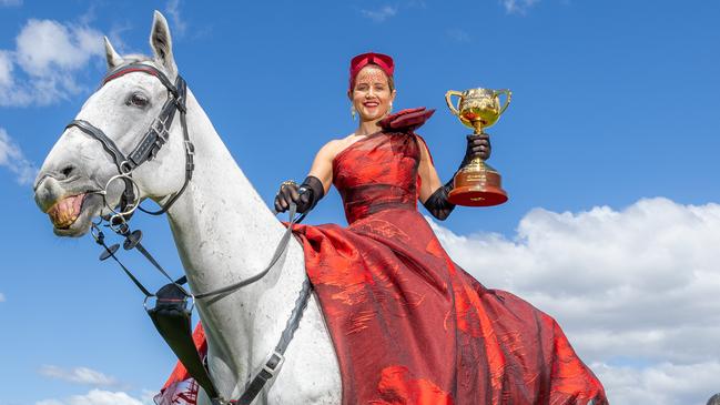 Michelle Payne at the Melbourne Cup Carnival launch on Monday.