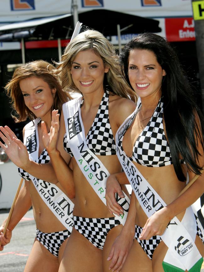 Gold Coast 2008 Miss Indy winners (L-R) 1st runner up Sally Arnott, winner Marieka Van Den Bergh and 2nd runner up Samantha Adams.