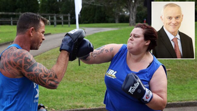 “Just appalling” ... Prof John Dixon, top right, says The Biggest Loser makes fun of people that have a serious illness.