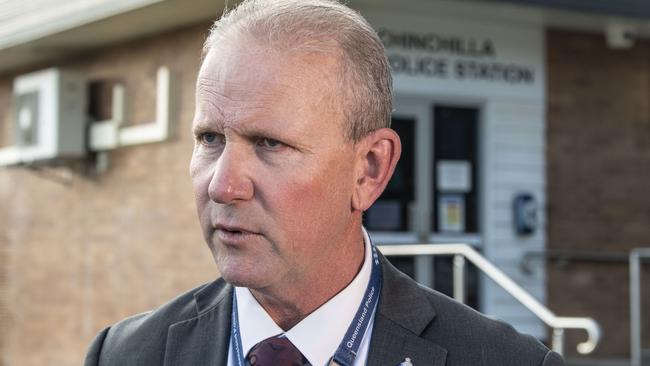 Queensland Police Union president Ian Leavers is on the ground in Chinchilla on Tuesday morning. Picture: Nev Madsen