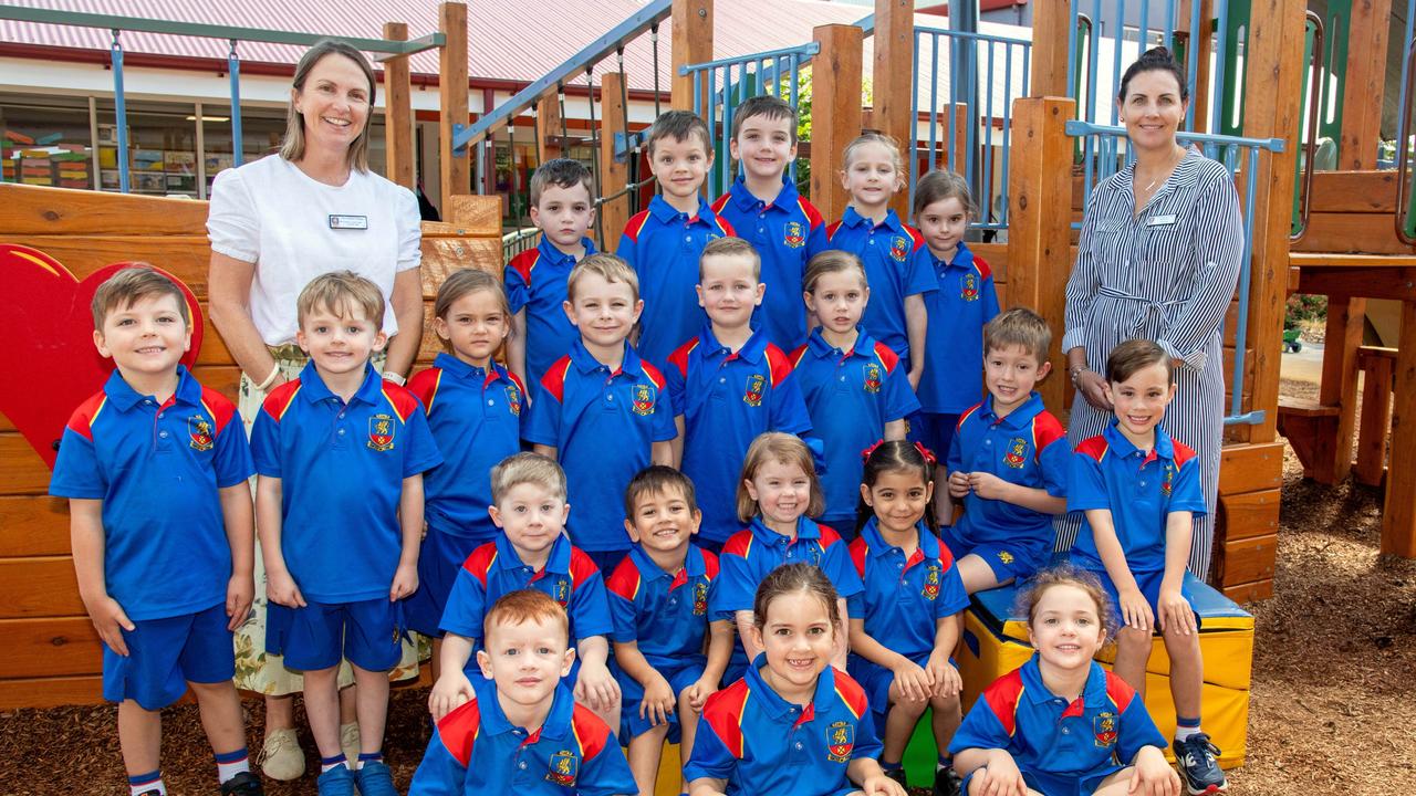 MY FIRST YEAR 2024: Downlands College Prep Red with teacher Mrs Tabitha Lloyd-Jones (left) and teacher's aide Ms Aleshia Hitchcock, February 2024. Picture: Bev Lacey