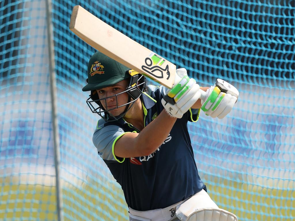 Sam Konstas of Australia bats during an Australia nets session at Galle International Stadium on February 04, 2025 in Galle, Sri Lanka. (Photo by Robert Cianflone/Getty Images)