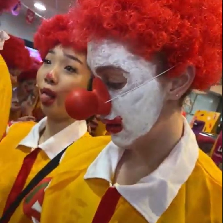 Sacre Coeur students' Ronald McDonald muck-up day prank has gone viral.