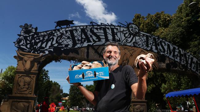 Festival Mushrooms co-owner Giovanni Bertelli at the 30th Taste of Tasmania. Picture: NIKKI DAVIS-JONES