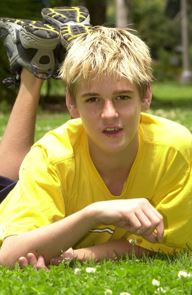 Aaron Carter at the age of 12 on a visit to Sydney. Picture: Kristi Miller