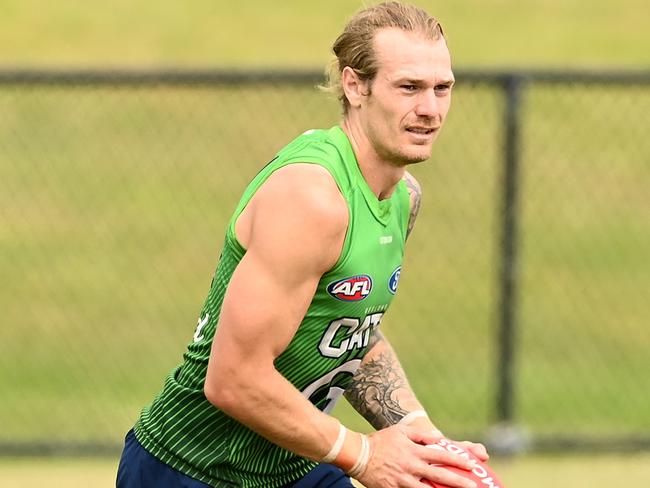 Tom Stewart trains at Southport on Monday in preparation for the Cats’ semi-final.