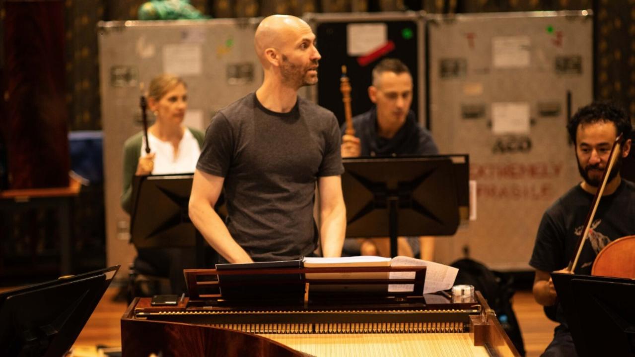 Erin Helyard rehearsing with the Australian Haydn Ensemble.