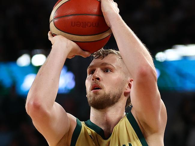 Houston Rockets’ Jock Landale started at centre. Picture: Graham Denholm/Getty Images