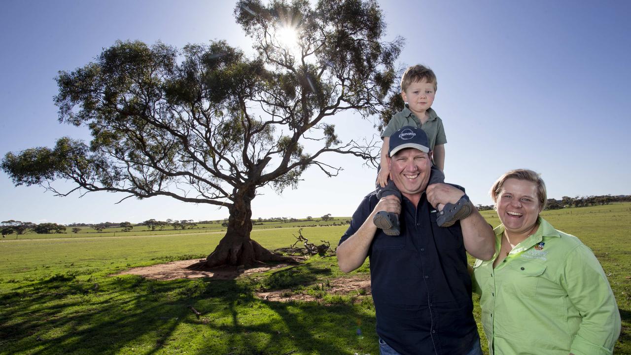 Karl Zerner and wife Emily Buddle love their young son Charlie has the chance to grow up with wide, open spaces around him. Picture: Brett Hartwig
