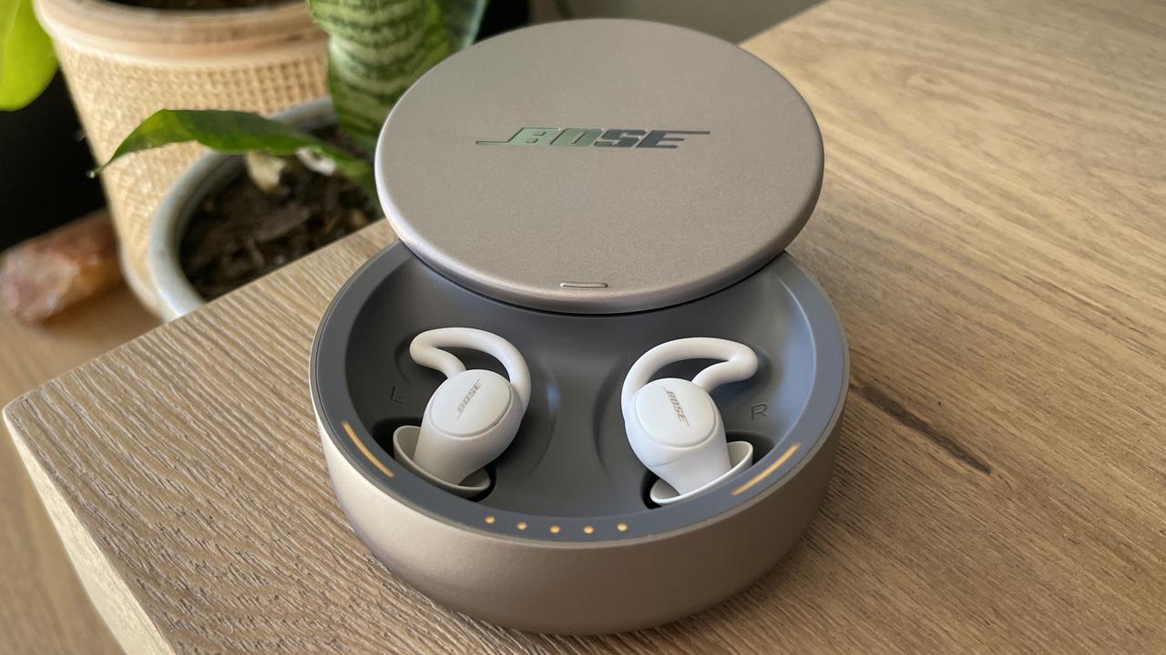 The Bose Sleepbuds 2 in their charging case.