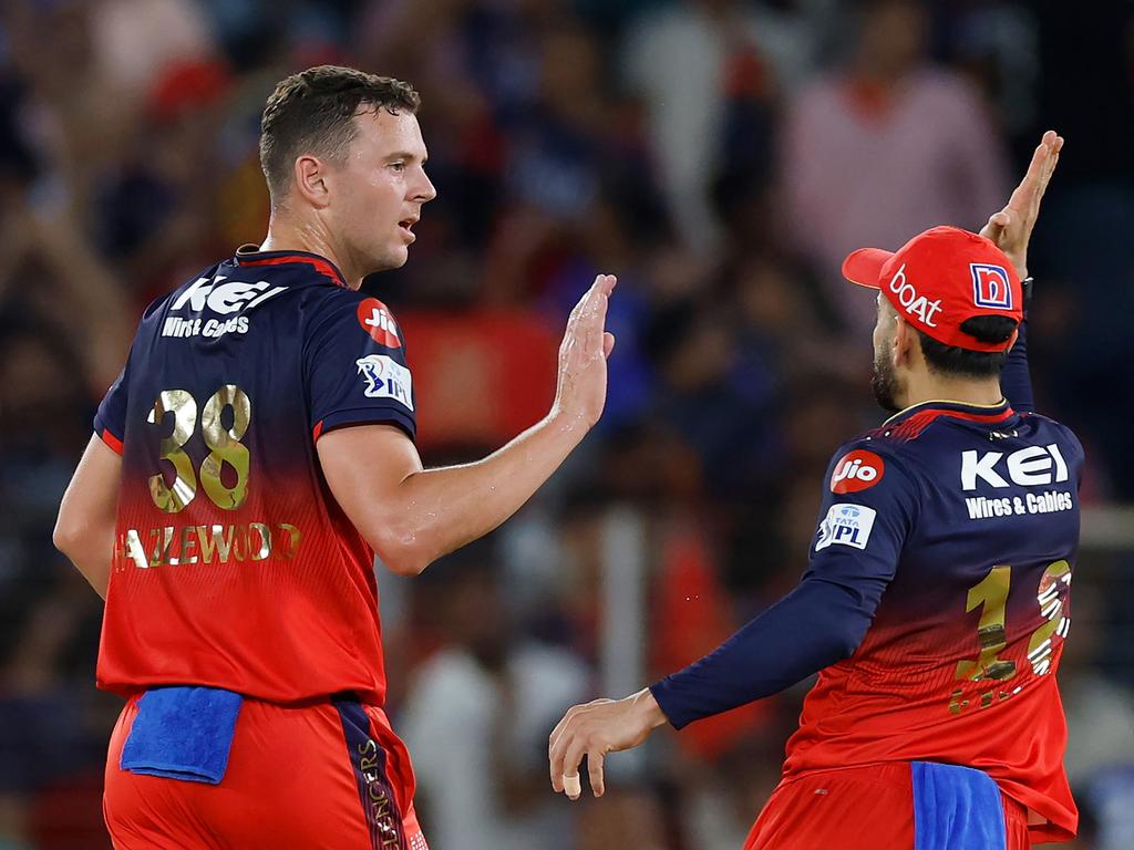 Josh Hazlewood missed the first training session as he was playing the IPL final. Picture: Pankaj Nangia/Getty Images