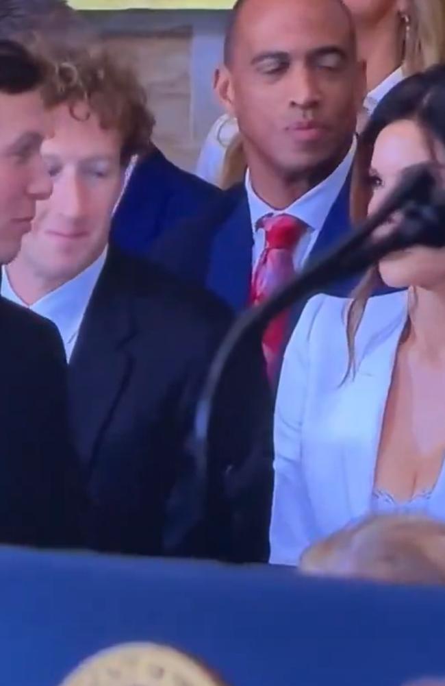 Mark Zuckerberg was spotted making ‘eye contact’ with Sanchez.