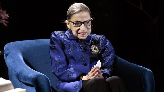 Justice Ruth Bader Ginsburg onstage at the Fourth Annual Berggruen Prize Gala last year. Picture: Getty Images