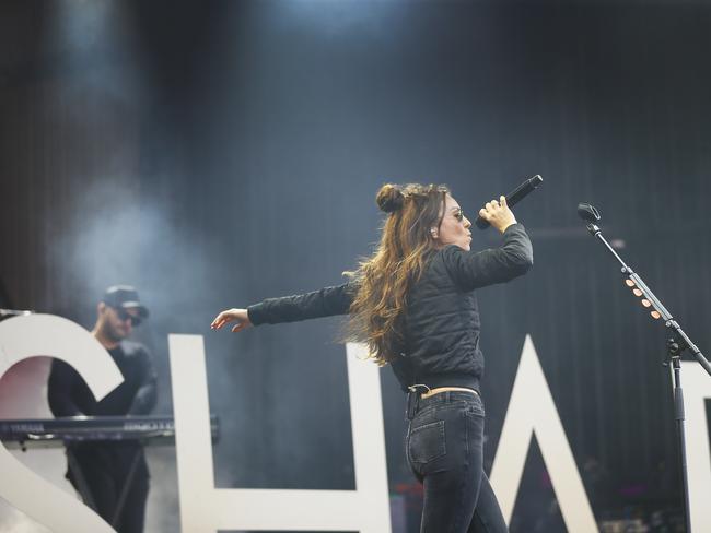 Falls Festival Day 3 at Marion Bay, New Years Eve. Amy Shark performs to a packed audience. PICTURE: MATT THOMPSON