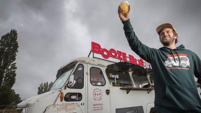 Booze Bus owner Gus Jedamzik at A Taste of the Huon. Picture: Chris Kidd