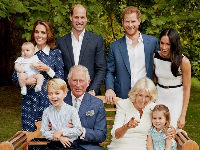 The family posed for a portrait in honour of Charles’ birthday in 2018. Picture: Chris Jackson/Clarence House via Getty Images