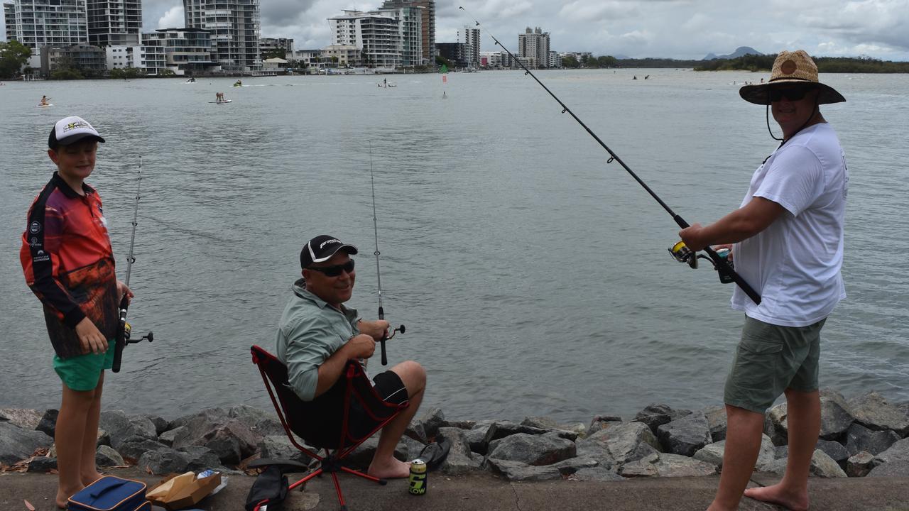 Matthew North, Mark Kelly and Jason North in Cotton Tree Park, Maroochydore for Boxing Day. Picture: Sam Turner
