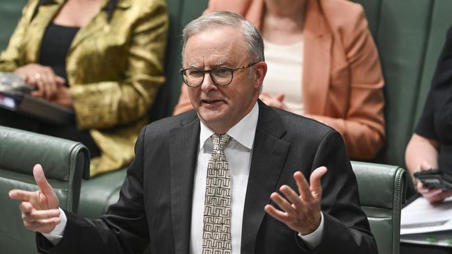 Anthony Albanese in question time on Tuesday. Picture: NCA NewsWire / Martin Ollman