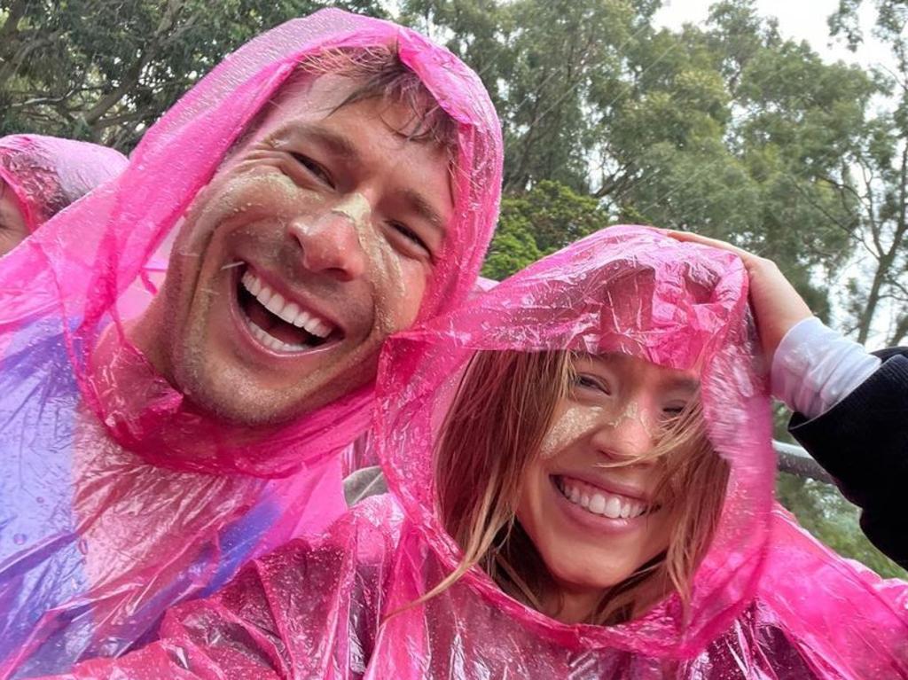 The actress with onscreen love interest Glen Powell. Picture: Sydney Sweeney/Instagram