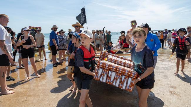 Darwin Beer Can Regatta at Mindil Beach, 2025. Picture: Pema Tamang Pakhrin