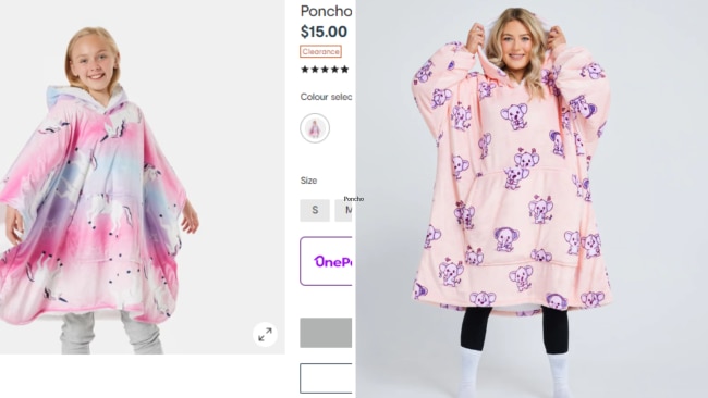 Kmart poncho (left) and Oodie (right) Image: Kmart/Oodie