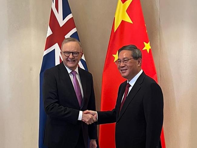 Prime Minister Anthony Albanese meets with China’s Premier Li Qiang on Thursday at the ASEAN summit of south East Asian leaders, in Vientiane, Laos. Image: supplied