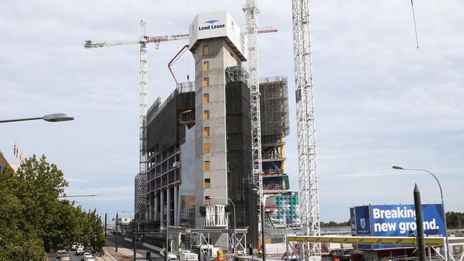 Site shot of the Adelaide Medical and Nursing School under construction, North Terrace, Adelaide. 23/02/16 Picture: Stephen Laffer