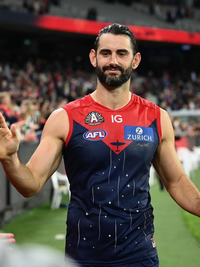 On the field, meanwhile, it was a big night for Brodie Grundy and the Demons. Photo by Quinn Rooney/Getty Images.