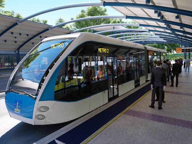 An artist’s impression of the Brisbane Metro