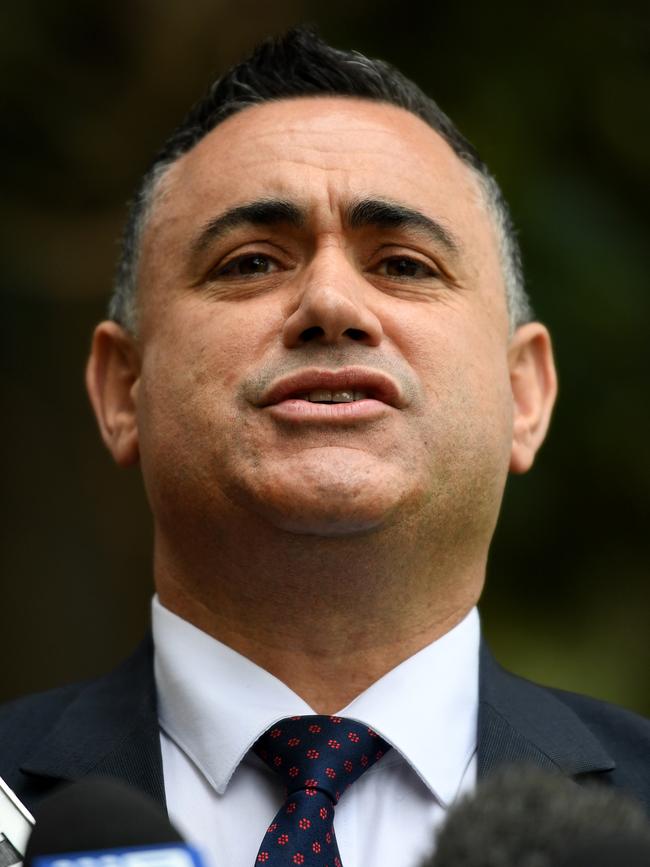 NSW Deputy Premier John Barilaro has urged Aussies to continue buying fruit to support the farmers, but urged them to be vigilant when eating the fruit. Picture: AAP