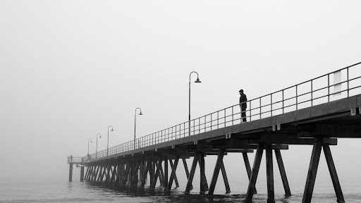 Fog over Glenelg Jetty. Picture: Terry Hewitt