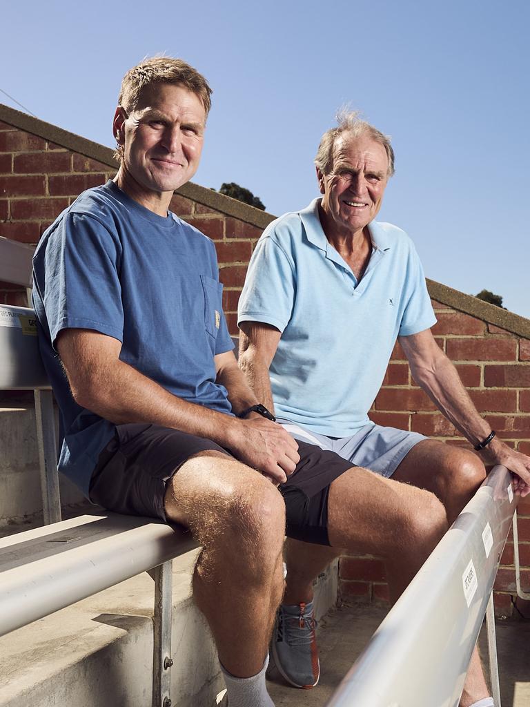 Kane Cornes pictured with dad Graham last month. Picture: Matt Loxton