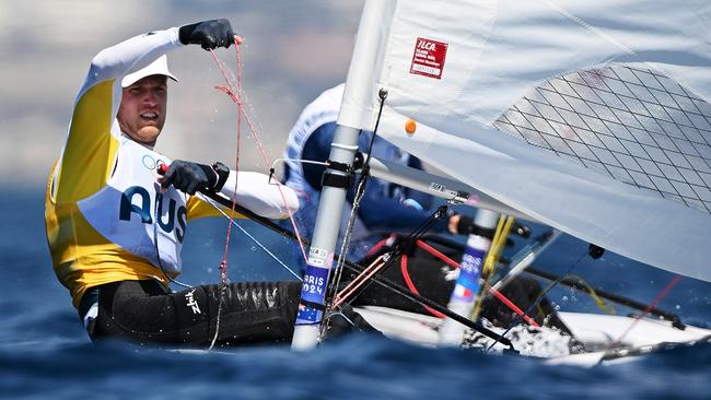 Matt Wearn is on his way tho the ILCA 7 medal race. Picture: Clive Mason/Getty Images