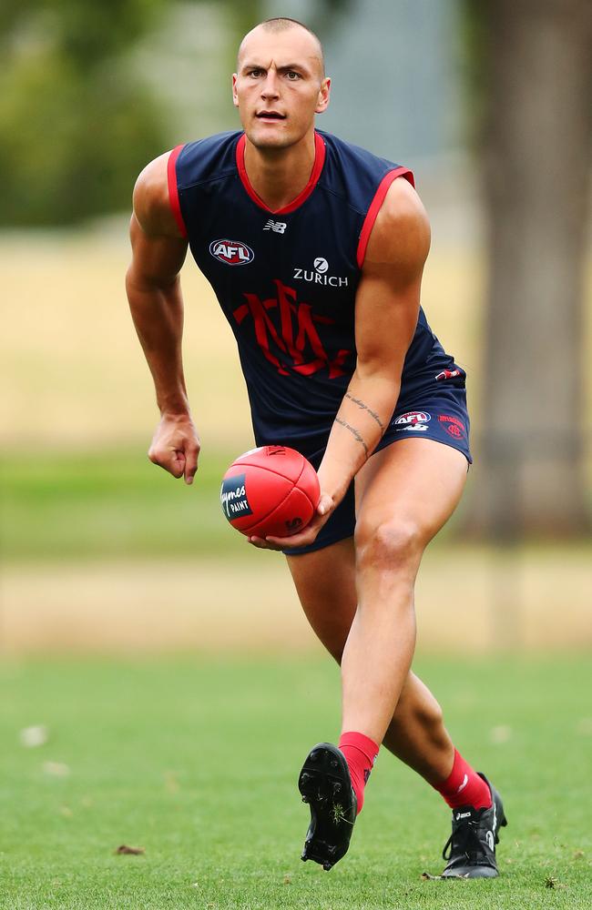 Braydon Preuss made the switch to the Demons and will give Gawn a chopout in the ruck. Picture: Getty Images