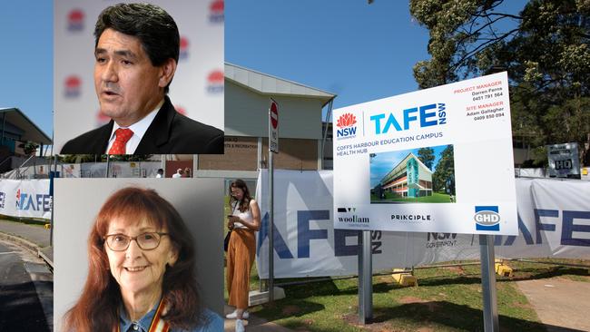 Geoff Lee and Janelle Saffin disagree over recent cuts to two tafe courses in Coffs Harbour.