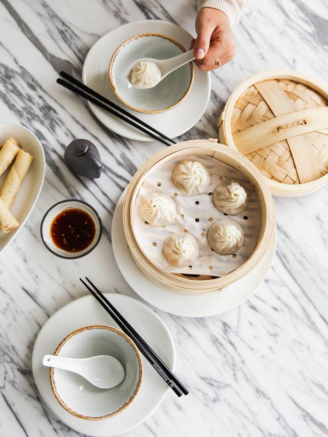 Xiao long bao are made on site.