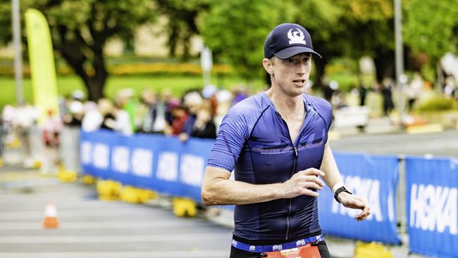 Ben Aldous at the Ironman 70.3 Tasmania in Hobart on Sunday 4th February. Picture: Linda Higginson