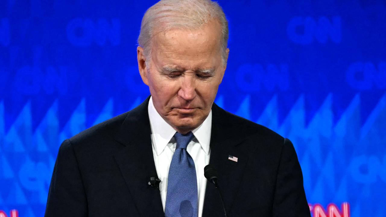 Joe Biden during the debate. Picture: Andrew Caballero-Reynolds/AFP