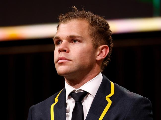 MELBOURNE, AUSTRALIA - AUGUST 29: Dan Houston of the Port Adelaide Power is seen after being named in the All Australian team during the 2024 AFL Awards at Centrepiece on August 29, 2024 in Melbourne, Australia. (Photo by Michael Willson/AFL Photos via Getty Images)